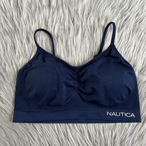 Nautica Wirefree Bralette Womens Size‎ XL Blue Wireless Bra Stretchy Lightweight